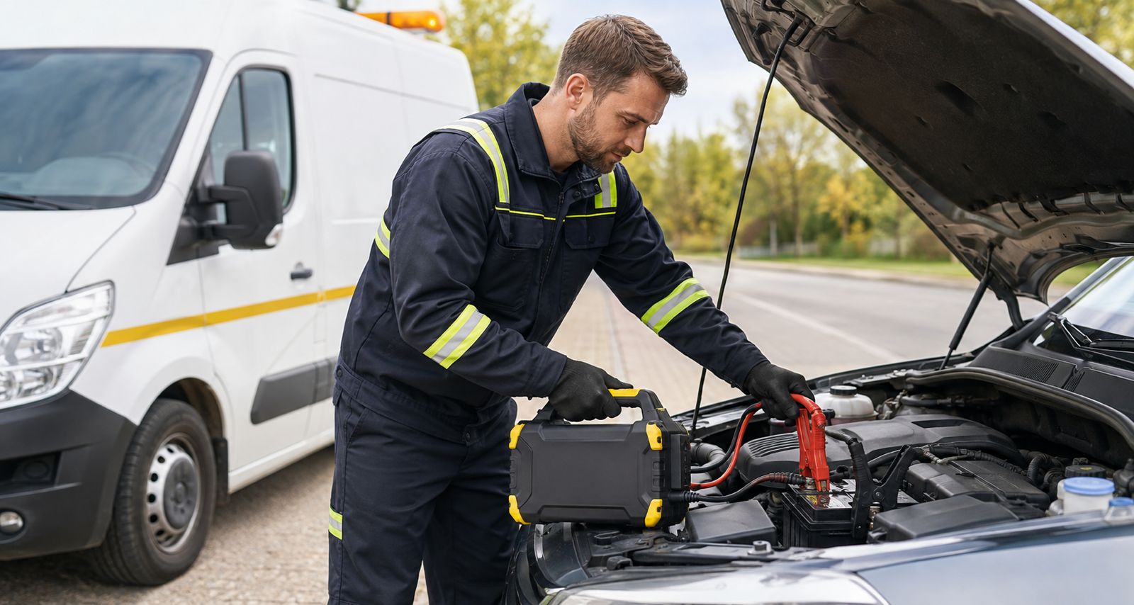 Flat battery jump start