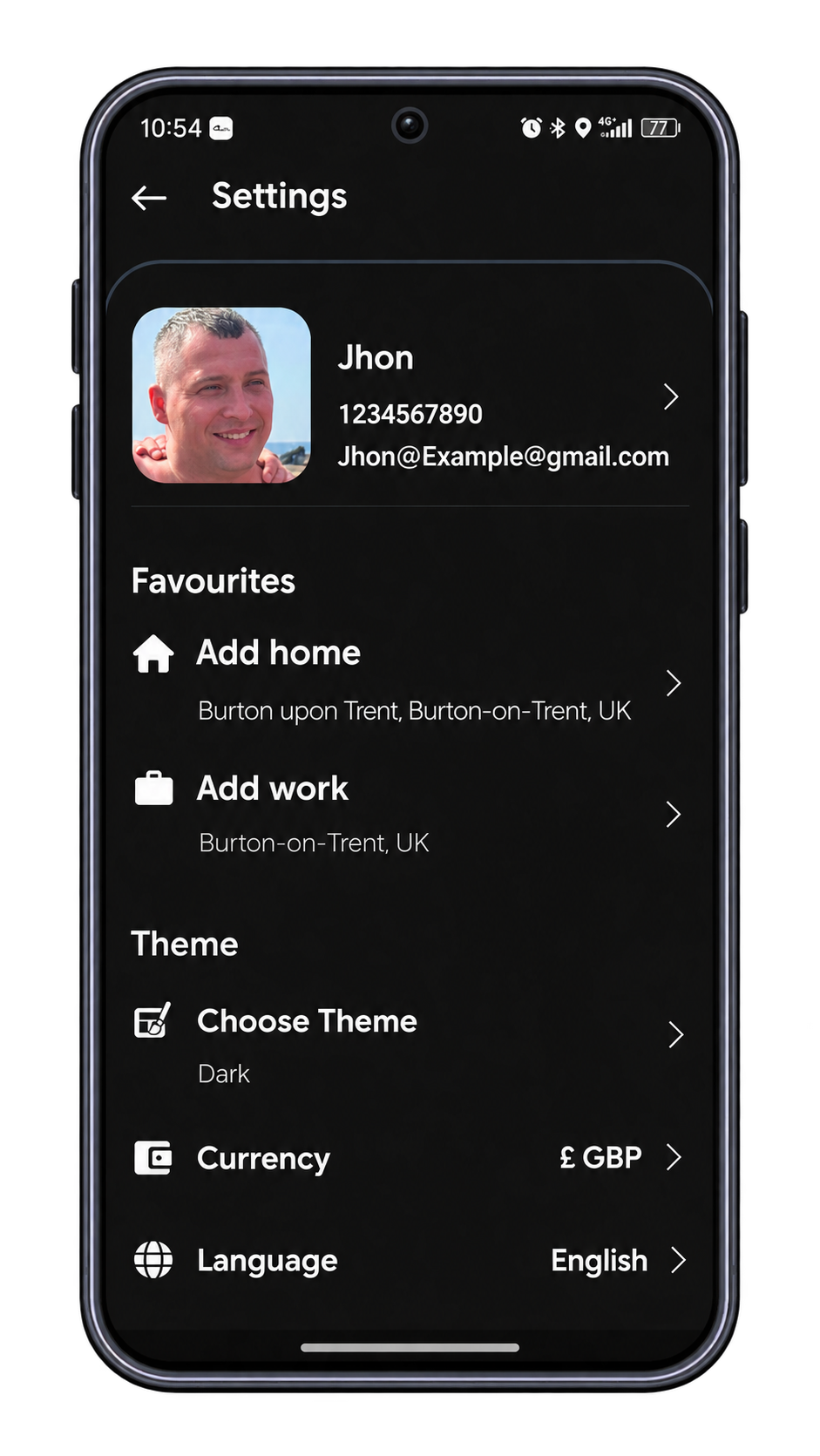 RSA Recovery app settings