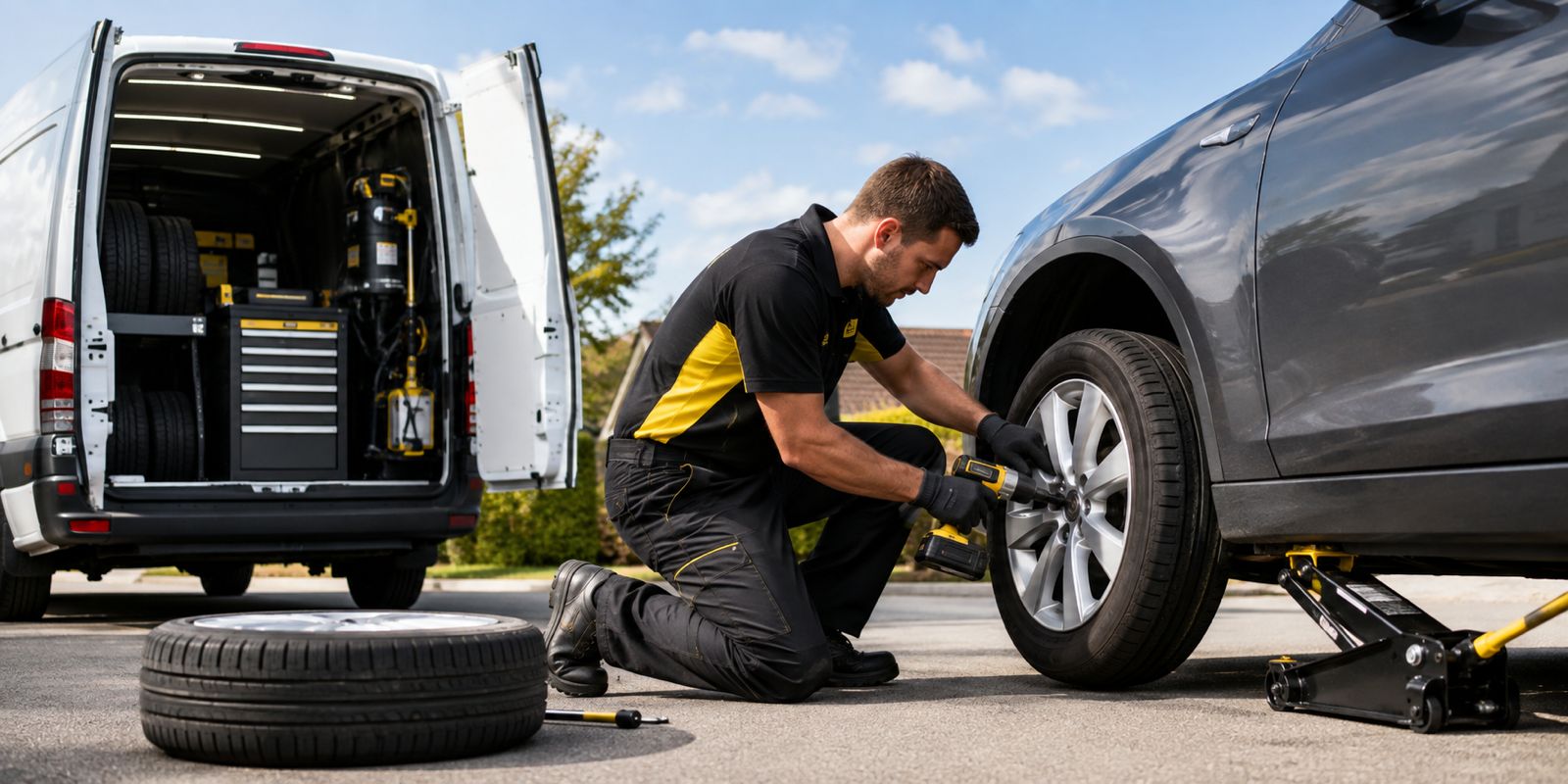 Mobile tyre fitting